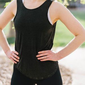 Zyia Active Black Twist Slouch Tank